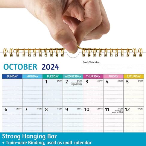 Wall Calendar 2024-2025 – Apr.2024 - Sep.2025, Calendar 2024-2025 Wall, 18 Monthly Calendar, 12 x 17 In, 2024-25 Calendar with Large Blocks, Thick Paper, Holidays, To-do ＆ Notes, Great for Organizing in Saudi Arabia