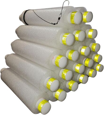Rhodes Fishing Jugs 20 Pack - 7ft Nylon line - Catfish Noodle Jugs - Hooks for Catfish, Bass, Lake Fish - Made in The USA - Ready to Go - Kayaking - Multicolor, Blue, Red in Saudi Arabia