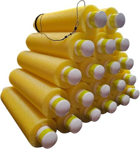 Rhodes Fishing Jugs 20 Pack - 7ft Nylon line - Catfish Noodle Jugs - Hooks for Catfish, Bass, Lake Fish - Made in The USA - Ready to Go - Kayaking - Multicolor, Blue, Red in Saudi Arabia