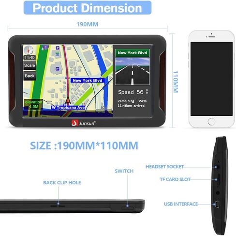 NEW GPS MAVIMAGENT للسيارة 7 بوصة مركبة GPS الملاحة 8G الذاكرة المحمولة الشاحنة المستكشف HD شاشة لمس أمريكا الشمالية MAPS تحديث آخر في عام 2025 يحتوي على الولايات المتحدة الأمريكية ، كندا ، المكسيك in Saudi Arabia