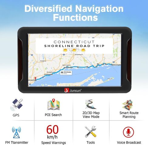 NEW GPS MAVIMAGENT للسيارة 7 بوصة مركبة GPS الملاحة 8G الذاكرة المحمولة الشاحنة المستكشف HD شاشة لمس أمريكا الشمالية MAPS تحديث آخر في عام 2025 يحتوي على الولايات المتحدة الأمريكية ، كندا ، المكسيك in Saudi Arabia