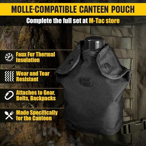 M-Tac Molle Canteen Pouch Bag - Tactical Military Water Canteen Carrier - Army Bottle Holder (Coyote) in Saudi Arabia