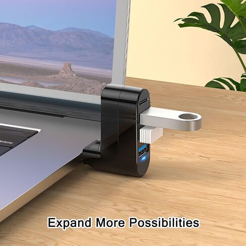 VIENON 4-Port USB C Hub [90°/180° Degree Rotatable], USB C Adapter Splitter, USB Extender for MacBook, iMac, Surface, and More C Port Laptop in Saudi Arabia