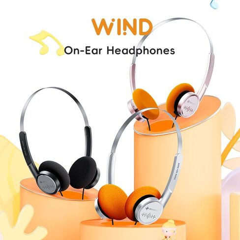 سماعات Fiio Snowsky Wind 3.5 ملم على الأذن لتسجيل الألعاب مع ميكروفون ، سائق أحداث 40 مم ، Hifi Sound (Silver) in Kuwait