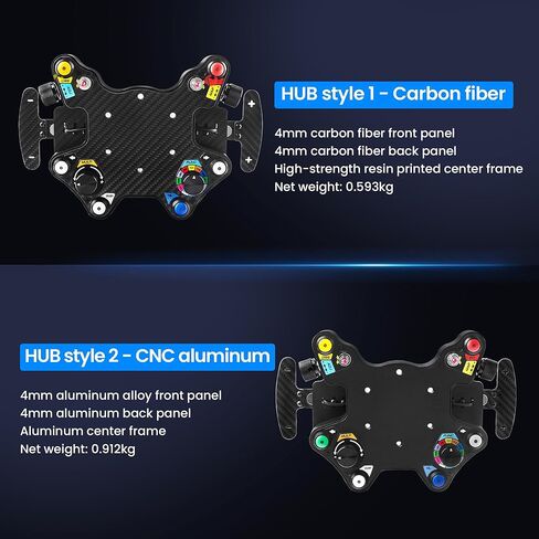 SIMSONN Carbon Fiber USB Racing Steering Wheel HUB Sim Racing Steering Wheel Switch Button Plate Center Control Box Compatible with Logitech G29 G27 T300RS/GT T500 th8a in Kuwait