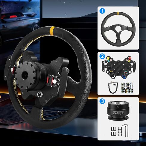 Simsonn Carbon Carbon Fiber USB Racing Hub Hub Sim Racing Wheet Wheel Switch Button Plant Box Center Center متوافق مع Logitech G27 G27 T300RS/GT T500 Th8a in Kuwait