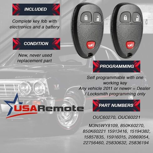 جهاز التحكم عن بعد للدخول بدون مفتاح من Key Fob يناسب Chevy Silverado Traverse Avalanche Equinox Express/GMC Acadia Savana Sierra / Pontiac Torrent/Saturn Vue Outlook (15913420) in Kuwait