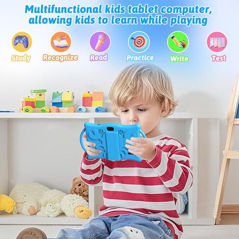 Android 14 Kids Tablet 7 بوصة أقراص للأطفال ، ذاكرة الوصول العشوائي بسعة 8 جيجا بايت ذاكرة الوصول العشوائي 32 جيجابايت رباعية رباعية اللون مع حالة مقاومة للصدمة ، والتحكم في الوالدين ، واي فاي ، بلوتوث ، بطارية 3000 مللي أمبير في الساعة ، الكاميرا المزدوج in Kuwait