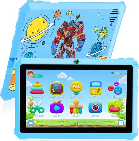Yinoche Kids Tablet 7 "Android Tablet for Kids 3-7 32GB أقراص للأطفال الصغار مع Case WiFi Parental Control Dual Camera GMS معتمد in Kuwait