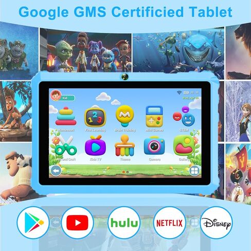 Yinoche Kids Tablet 7 "Android Tablet for Kids 3-7 32GB أقراص للأطفال الصغار مع Case WiFi Parental Control Dual Camera GMS معتمد in Kuwait
