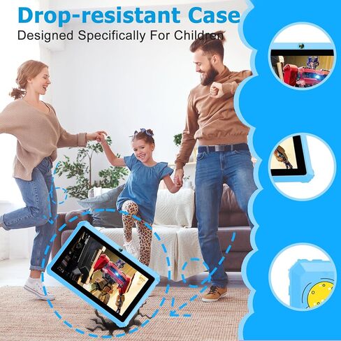 Yinoche Kids Tablet 7 "Android Tablet for Kids 3-7 32GB أقراص للأطفال الصغار مع Case WiFi Parental Control Dual Camera GMS معتمد in Kuwait