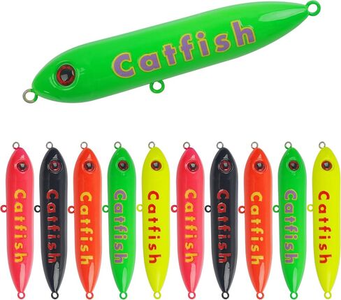Catfish Rattling Line Float Lure Demon Dragon Catfish Floats for Catfish Spook Catfishing Tackle for Santee Rig Fishing 4/5.5inch, 5/10 Pack in Saudi Arabia