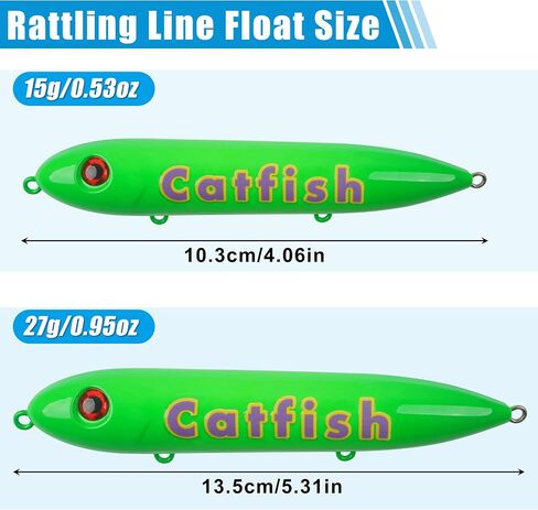 Catfish Rattling Line Float Lure Demon Dragon Catfish Floats for Catfish Spook Catfishing Tackle for Santee Rig Fishing 4/5.5inch, 5/10 Pack in Saudi Arabia