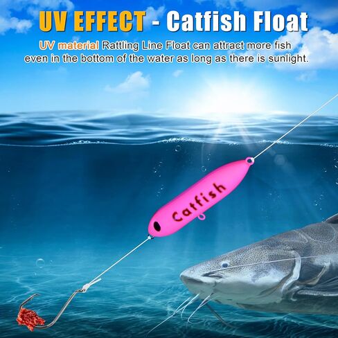 Catfish Rattling Line Float Lure Demon Dragon Catfish Floats for Catfish Spook Catfishing Tackle for Santee Rig Fishing 4/5.5inch, 5/10 Pack in Saudi Arabia