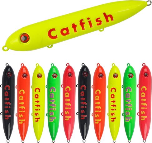 Catfish Rattling Line Float Lure Demon Dragon Catfish Floats for Catfish Spook Catfishing Tackle for Santee Rig Fishing 4/5.5inch, 5/10 Pack in Saudi Arabia