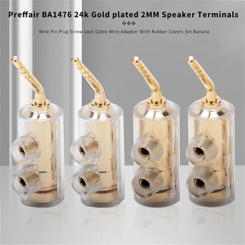 4pcs 2mm Acicular Banana Plug 24K GoldRhodium Plating Speaker Pin Angel Speaker Wire Screw Lock Connector for Musical HiFi Audio(BA1476R) in Saudi Arabia