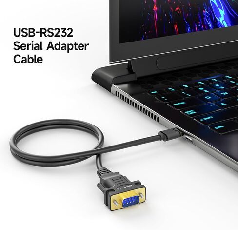 10FT USB to DB9 Male Serial Adapter Cable with ftdi FT232RL Chipset for High-Speed Data Transfer, Multi-System Compatibility in Kuwait