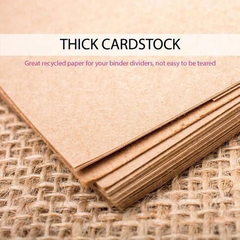 فواصل بيندر، فواصل ورق كرافت مع مجموعة 5 علامات تبويب، فواصل فهرسة ورق كرافت مقاس 8.5 بوصة × 11 بوصة لـ 3 حلقات، رائعة للمدرسة والمكتب والأطفال والكبار (4 مجموعات، 20 ورقة إجمالاً) in Kuwait