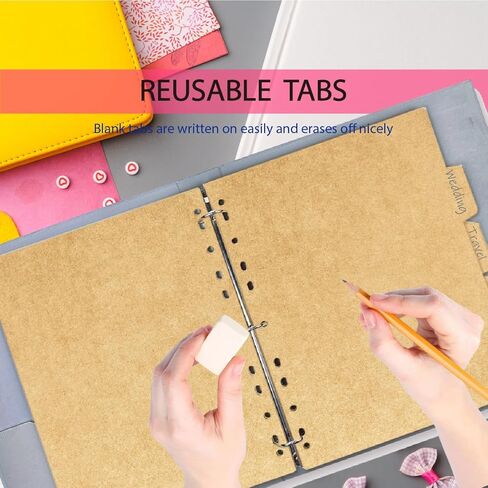 فواصل بيندر، فواصل ورق كرافت مع مجموعة 5 علامات تبويب، فواصل فهرسة ورق كرافت مقاس 8.5 بوصة × 11 بوصة لـ 3 حلقات، رائعة للمدرسة والمكتب والأطفال والكبار (4 مجموعات، 20 ورقة إجمالاً) in Kuwait