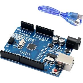 2Pcs UNO R3 Improved Board, ATmega328P Chip, Compatible with Arduino IDE (with 2 USB Cables)