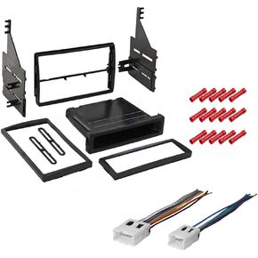 CACHÉ KIT449 Bundle with Car Stereo Installation Kit for Nissan Altima 2005 – 2006 in Dash Mounting Kit, Harness, for Single or Double Din Radio Receiver (3 Item)