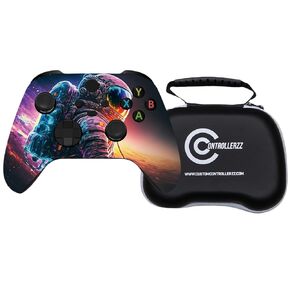 Custom Controllerzz Astronaut Controller & Case Bundle – Includes Astronaut Custom Wireless Controller for Xbox Series X/S, Xbox One, PC & Universal Protective Travel Case
