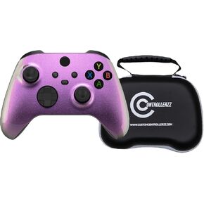 Custom Controllerzz Pink Chameleon Controller & Case Bundle – Includes Pink Chameleon Custom Wireless Controller for Xbox Series X/S, Xbox One, PC & Universal Protective Travel Case