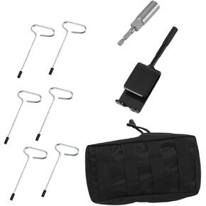Yiju Ice Anchor Drill Adapter with Ice Fishing Stake Nail,Metal,Practical,Ice Anchor Tool for Setting up Ice Fishing Shelter Tent
