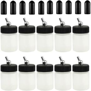 HUBEST 10PCS 22CC Airbrush Glass Bottles with Jar Caps for Master, Iwata Dual Action Airbrush