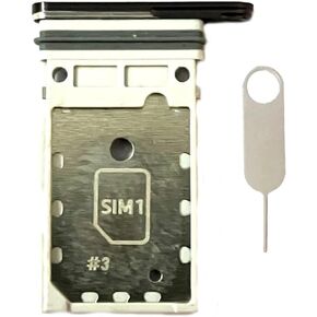 استبدال حامل صينية بطاقة SIM المزدوجة لـ Samsung Galaxy S22 Ultra 5G S908U S908 IND CARCE CARDOR PIN (أسود)