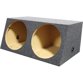 Qpower Empty Woofer Box with Dual 15" Angled Style