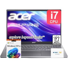 acer Aspire Premium 15.6" Laptop | Intel Core i7-1255U up to 4.7GHz | 40GB RAM - 1TB PCIe SSD | Backlit Keyboard | FHD | Wi-Fi 6 | Iris Xe Graphics | Webcam | Win11 Pro | WOWPC Recovery USB