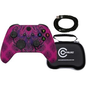 Custom Controllerzz Controller Bundle – Includes Custom Wireless Controller for Xbox Series X/S, Xbox One, PC & Braided USB-C Cable & Universal Protective Case