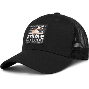 Anime Baseball Cap for Anime Lovers-Outdoors Snapback Hats for Hiking, Climbing, Fishing, Running Black