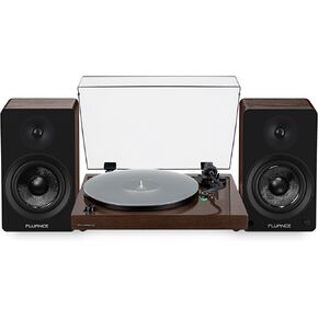Fluance RT81+ Elite Vinyl Turntable and Ai61 6.5" Stereo Bookshelf Speakers Bundle: High Fidelity Sound, Detailed Audio Reproduction, Seamless Integration (Natural Walnut)