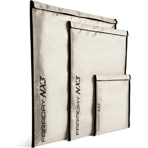 3 pc Medium Kit NX3 Triple Layer Cyber Fabric Faraday Bag Sleeves Pouch Signal Shielding, Anti-Hacking, Anti-Tracking, EMP Bag