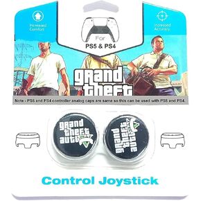 PSS FPS Thumbstick Extender for PS4 /PS5 Controller Caps Cover Silicone Analog Joystick Rubber Grip for PS5 PS4 Controller - 2 PCS (White/Black)