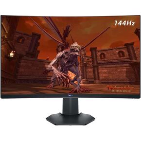 Dell 2022 S2721HGF 27" 144Hz FHD LED Curved Gaming Monitor, 1920 x 1080 Resolution, Adaptive-Sync, 144Hz Refresh Rate, 16:9 Aspect Ratio, 178 Viewing Angles, HDMI, DisplayPort, Audio line-Out, Black