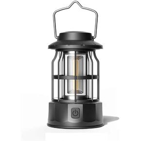 Adjustable Waterproof Rechargeable Camping Lantern, Emergency Light, Fishing, Adventures, Power Outages, Black