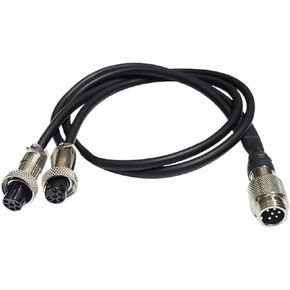 2 3 4 5 6 Pin GX12 Connector Cable Wire Splitter 50CM Y-Type 1 to 2 Male to Female to Female Aviation Plug Signal Wire Adpater(1 Male to 2 Female,50CM_6P)