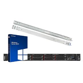 Lenovo ThinkSystem SR250 Rack Server Bundle with Rail Kit, Windows Server 2019, Intel Xeon E-2136 6-Core 3.3GHz, 128GB DDR4, 8TB SSD, RAID