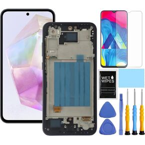 AMOLED for Samsung Galaxy A35 5G Screen Replacement with Frame for Samsung A35 Screen Replacement kit A356u s356vl A356a A356w A356e LCD Touch Display digitizer with Tools 6.6 inch Black