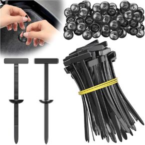 Nylon Universal Cable Tie Buckle - 50PCS 2025 New Heavy Duty Self-Locking Nylon Zip Ties Holder - Car Plastic nylon Zip Ties - UV Resistant Black Zipties for Car Daily Repair (50pcs)