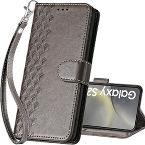 for Samsung Galaxy S25 Wallet case, Flip Folio Cover with Stand Feature for Women Men, PU Leather Phone Case Fit for Samsung Galaxy S25 6.2'' [Blue-Flower]