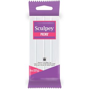 Sculpey Premo Polymer Oven-Bake Clay, White, Non Toxic, 8 oz. bar, Great for jewelry making, holiday, DIY, mixed media and home décor projects. Premium clay Great for clayers and artists. in Saudi Arabia
