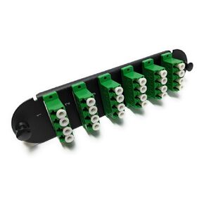 RiteAV - CCH LC/LC (6 Port Quad w/24 Fiber Connectors) Adapter Patch Panel (Non-LGX) Blue/Black (9/125) for Yellow OS2 Singlemode