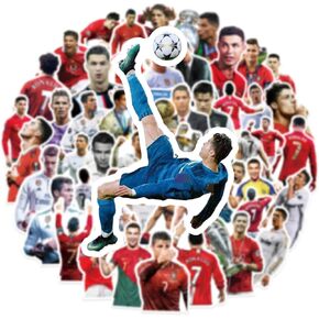 60 PCS Soccer Player ملصقات كرة القدم ملصقات الفينيل لزجاجات الكمبيوتر المحمول وزجاجات المياه ، والشارات للأمتعة ، والكمبيوتر ، والغيتار لوح التزلج. (ي 2)