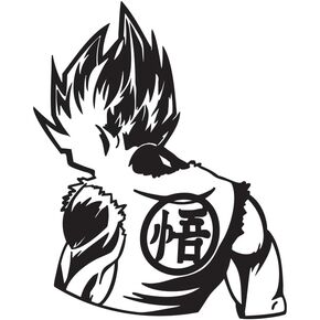 DBZ: Super Saiyan Warrior Vinyl Decal Car Laptop Wall Decoration Sticker 8" in x 10" in (Black)