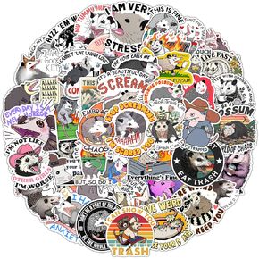 50 Pcs Raccoon Stickers, Funny Raccoon Meme Sticker Pack for Water Bottles Laptop Scrapbook, Cute Cartoon Animal Party Decorations Gifts