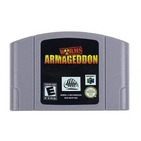 Worms Armageddon Video Game Cartridge US Version for Nintendo 64 N64 Game Console